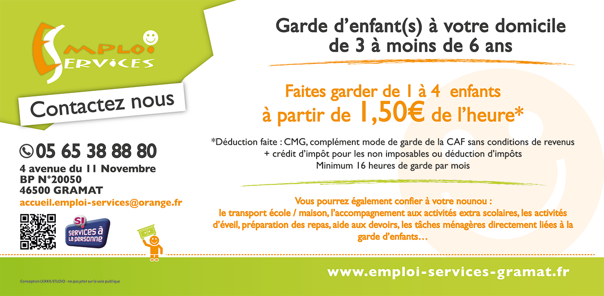 Emploi Services Gramat - garde enfants